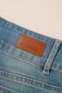 Vintage Wash Double Button Front Patch Pocket Flare Jeans